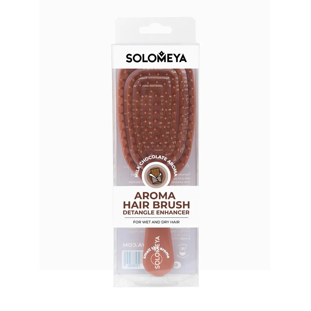SOLOMEYA Расческа для сухих и влажных волос АРОМАТ МОЛОЧНЫЙ ШОКОЛАД Aroma Hair Brush Detangle