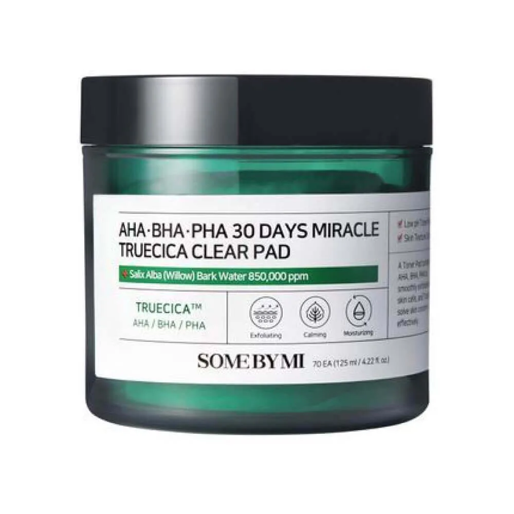 SOME BY MI Кислотные пэды для проблемной кожи Some By Mi AHA BHA PHA 30 Days Miracle Truecica Clear Pad