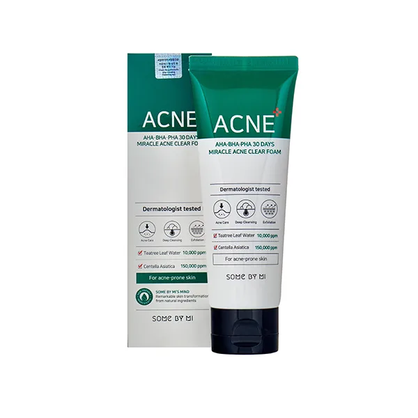 SOME BY MI Пенка для умывания очищающая КИСЛОТЫ Some By Mi AHA·BHA·PHA 30 Days Miracle Acne Clear Foam