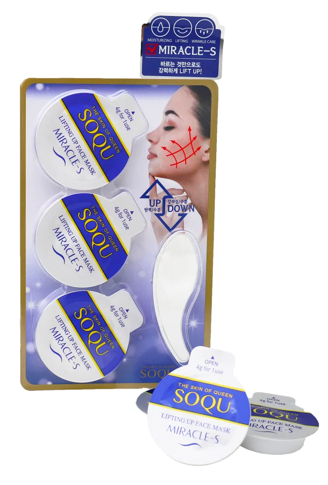 SOQU Маска для лица ЛИФТИНГ-ЭФФЕКТ Lifting Up Face Mask, 3 шт * 4 г