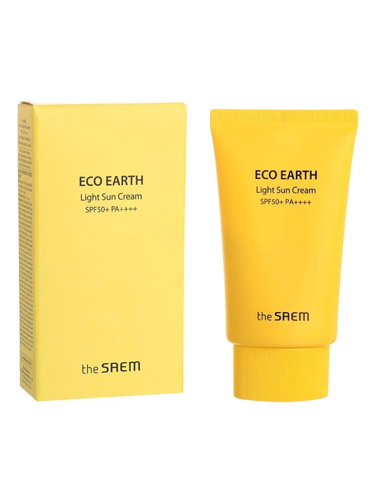 THE SAEM Крем для лица солнцезащитный ЛЕГКИЙ Eco Earth Light Sun Cream SPF 50+ PA++++