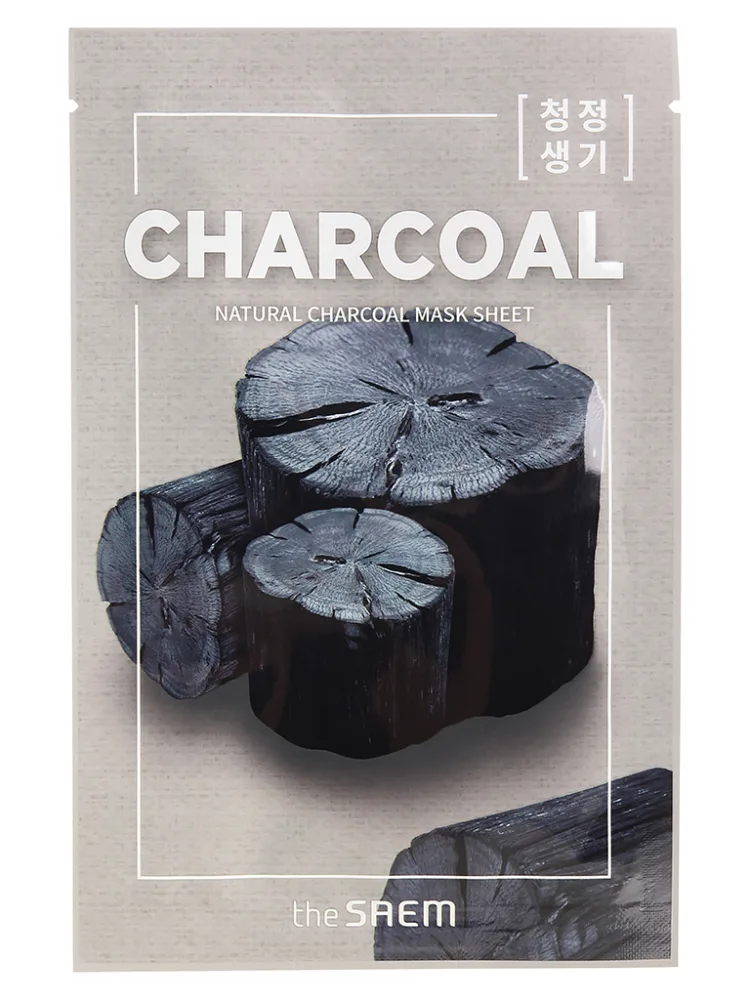 THE SAEM Маска для лица тканевая ДРЕВЕСНЫЙ УГОЛЬ Natural Charcoal Mask Sheet