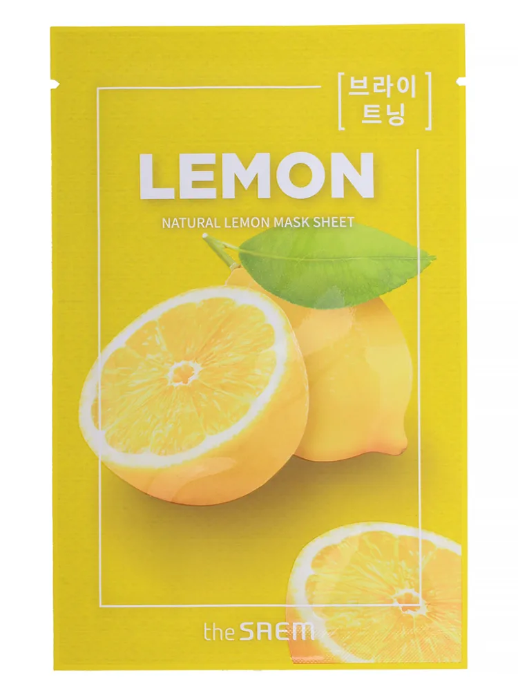 THE SAEM Маска для лица тканевая ЭКСТРАКТ ЛИМОНА Natural Lemon Mask Sheet