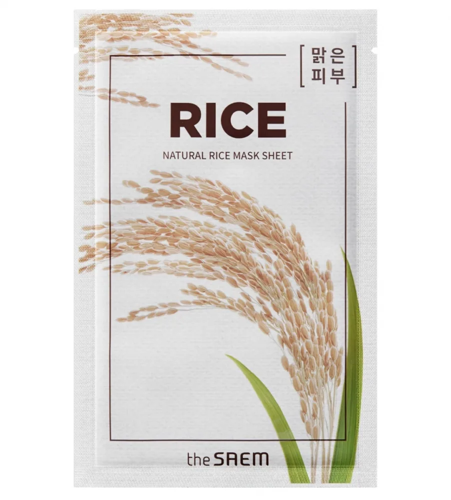 THE SAEM Маска для лица тканевая ЭКСТРАКТ РИСА Natural Rice Mask Sheet