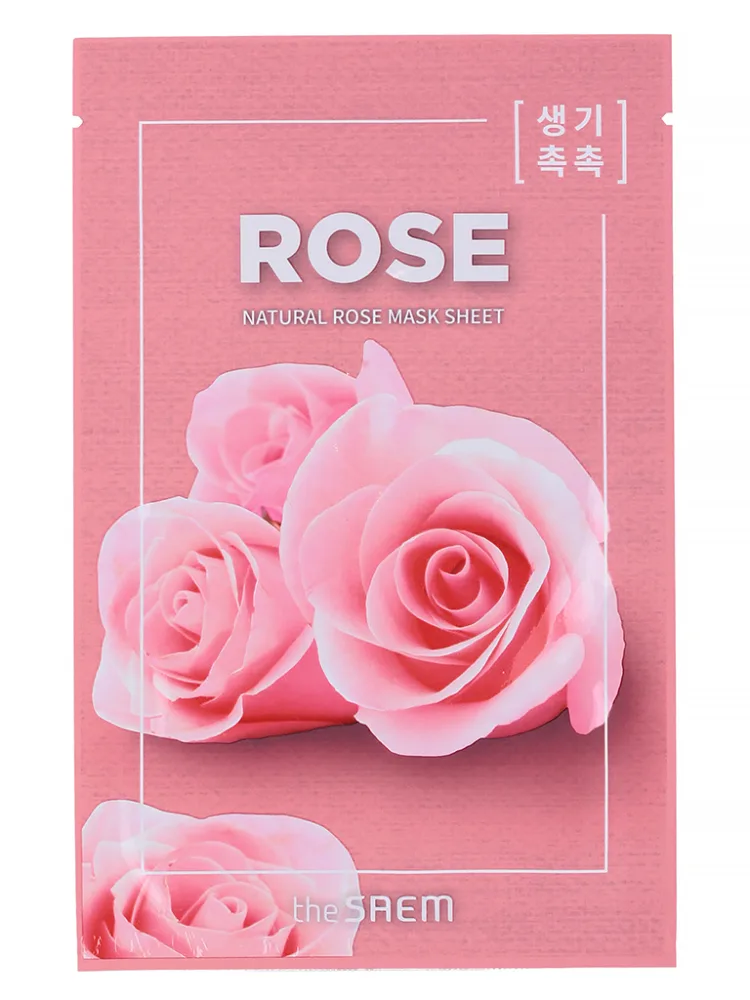 THE SAEM Маска для лица тканевая ЭКСТРАКТ РОЗЫ Natural Rose Mask Sheet