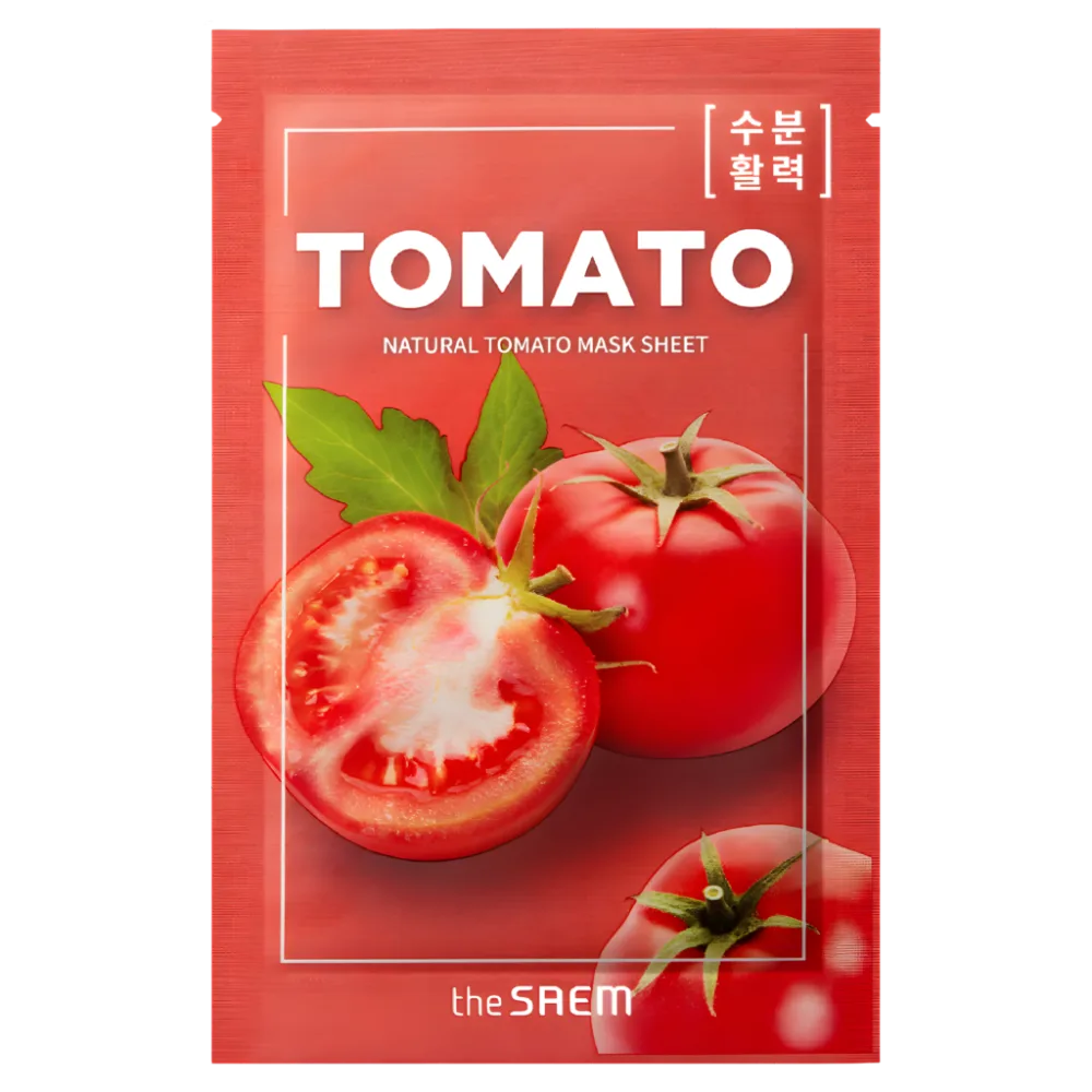 THE SAEM Маска для лица тканевая ЭКСТРАКТ ТОМАТА Natural Tomato Mask Sheet
