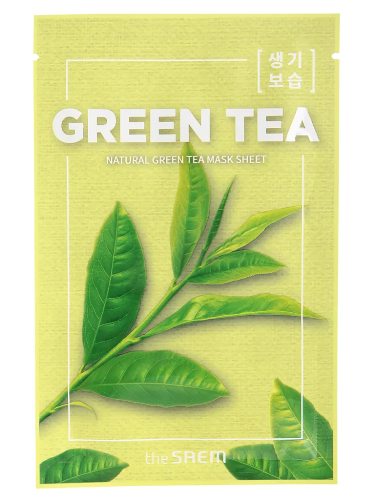 THE SAEM Маска для лица тканевая ЭКСТРАКТ ЗЕЛЕНОГО ЧАЯ Natural Green Tea Mask Sheet