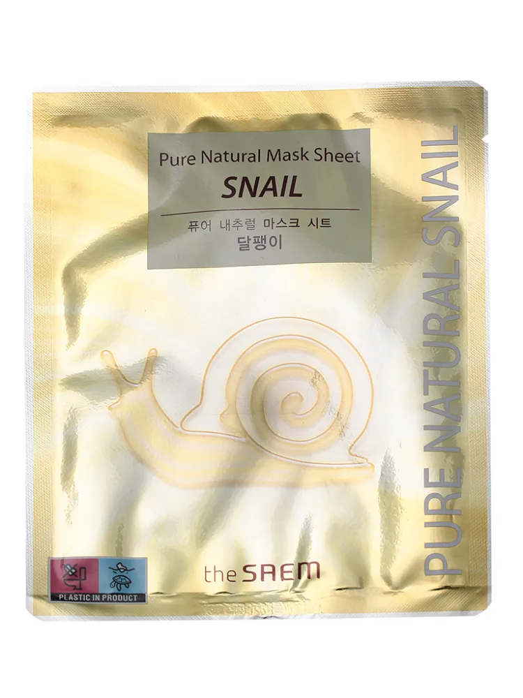 THE SAEM Маска для лица тканевая МУЦИН УЛИТКИ Pure Natural Mask Sheet Snail