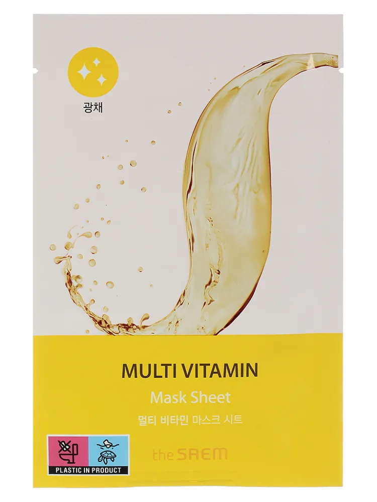 THE SAEM Маска для лица тканевая ВИТАМИННЫЙ КОМПЛЕКС Bio Solution Radiance Multi Vitamin Mask Sheet