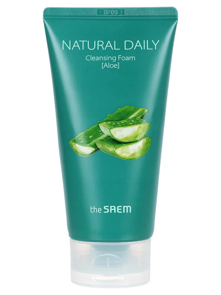 THE SAEM Пенка для лица ЭКСТРАКТ АЛОЭ Natural Daily Cleansing Foam Aloe