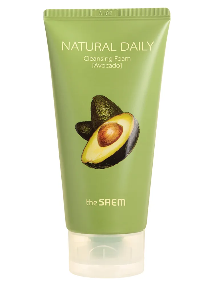 THE SAEM Пенка для лица ЭКСТРАКТ АВОКАДО Natural Daily Cleansing Foam Avocado