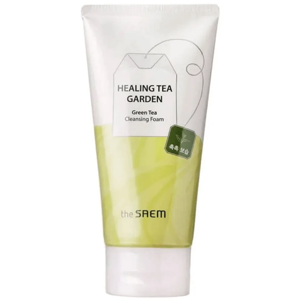 THE SAEM Увлажняющая пенка с экстрактом зеленого чая The Saem Healing Tea Garden Green Tea Cleansing Foam