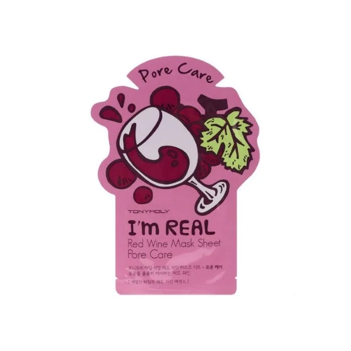 TONYMOLY Тканевая маска для лица очищающая КРАСНОЕ ВИНО Tonymoly I'm Red Wine Mask Sheet – Pore Care