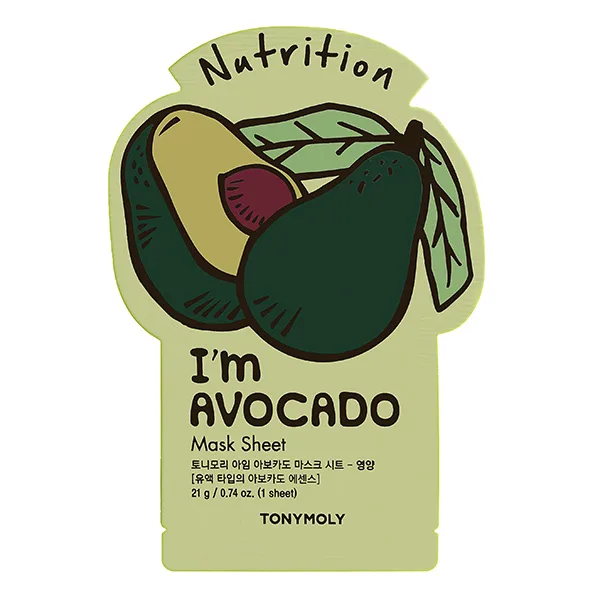 TONYMOLY Тканевая маска для лица питательная АВОКАДО Tonymoly I'm Avocado Mask Sheet Nutrition
