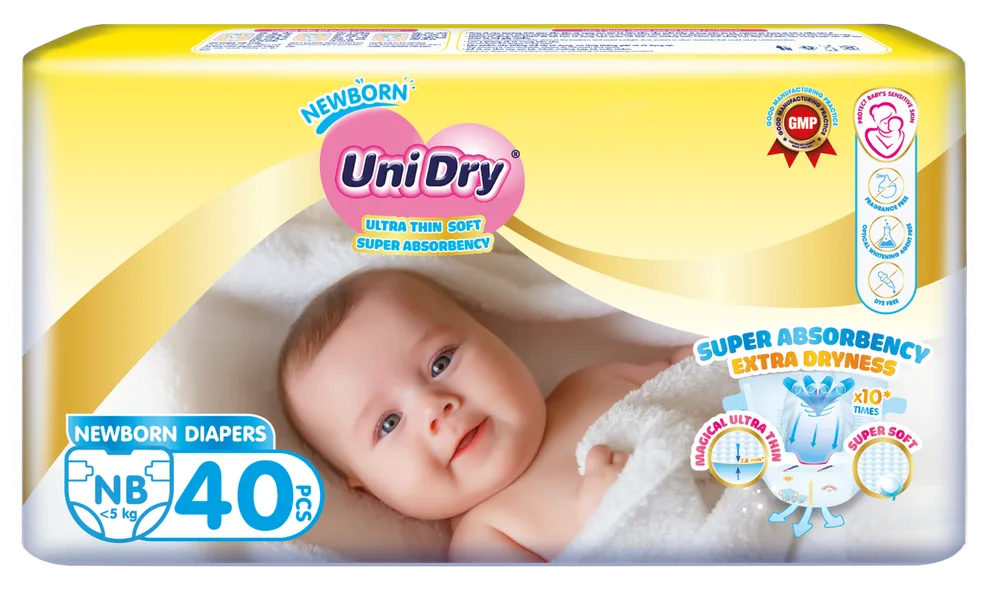 UNIDRY Подгузники УЛЬТРАТОНКИЕ для новорожденных Newborn Ultra Thin 0-5 кг