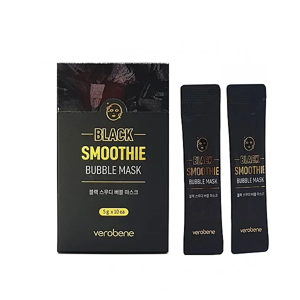 VEROBENE Маска для лица кислородная смузи ЧЕРНЫЙ КОМПЛЕКС Black Smoothie Bubble Mask, 10 шт*5 гр