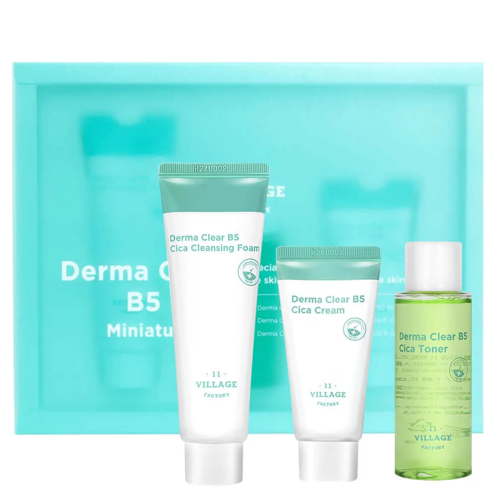 Village 11 Factory Набор миниатюр для чувствительной кожи Village 11 Factory Derma Clear B5 Cica Miniature Set