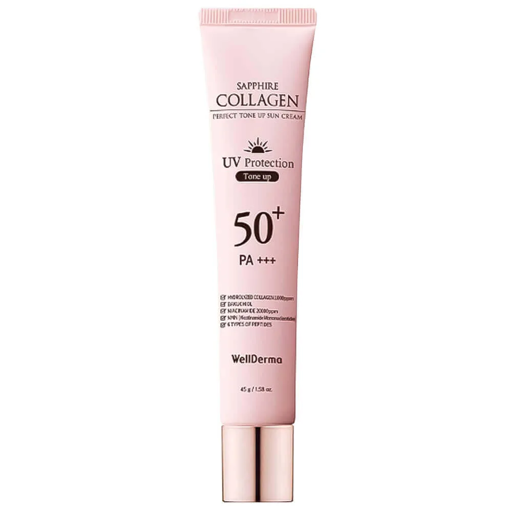 WELLDERMA Тонирующий санскрин с коллагеном WellDerma Tone Up Sun Cream Sapphire Collagen Perfect SPF50+ PA+++