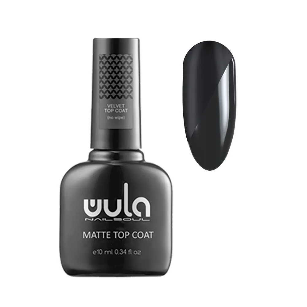 WULA NAILSOUL Покрытие для гель-лака матовое VELVET TOP COAT UV топовое
