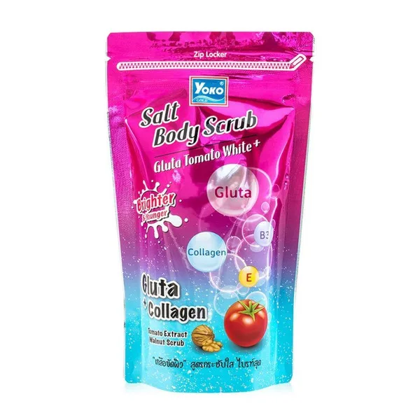 YOKO Скраб для тела солевой ГЛУТАТИОН И ТОМАТ Salt Body Scrub Gluta Tomato White+