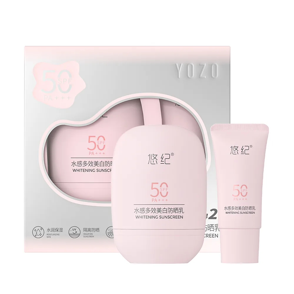 YOZO Солнцезащитный лосьон/НАБОР Water-Sensitive Multi-Effect Whitening Sunscreen Set SPF50PA+++, 30+10 г