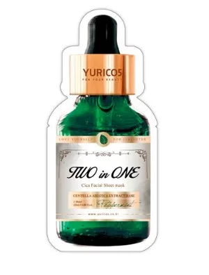 YURICOS Маска для лица 2в1 CICA&ПЕРЕЧНАЯ МЯТА