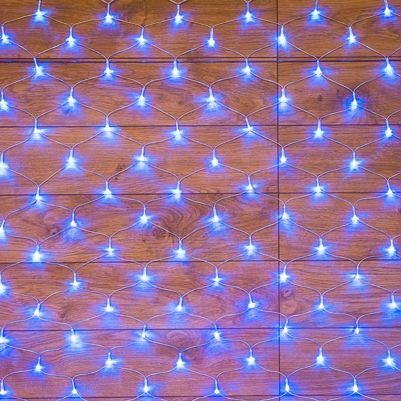 Гирлянда светодиодная сеть 1,8х1,5 м, прозрач ПВХ, 180 LED, Синий,  215-133
