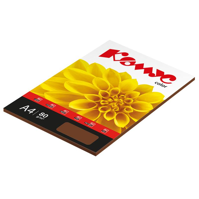 Бумага цветная Комус Color (шоколад интенсив), 80г, А4, 50 л.