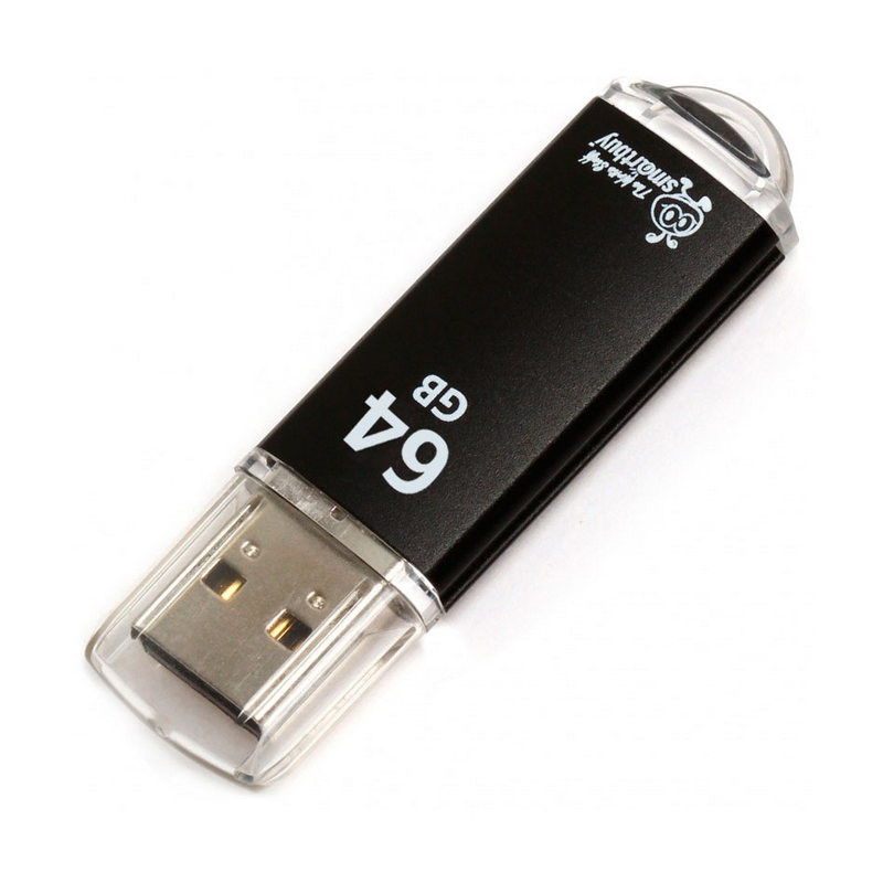 Флеш-память Smartbuy V-Cut, 64Gb, USB 2.0, чер, SB64GBVC-K