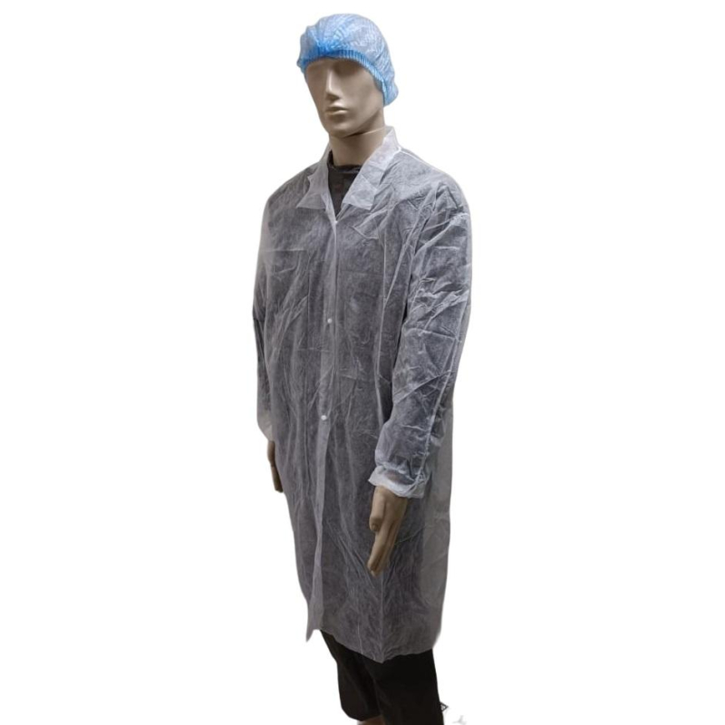 Халат процед однораз. рук.рез,на кнопках,XXXL,дл.110см,пл 20,белый,10шт/уп