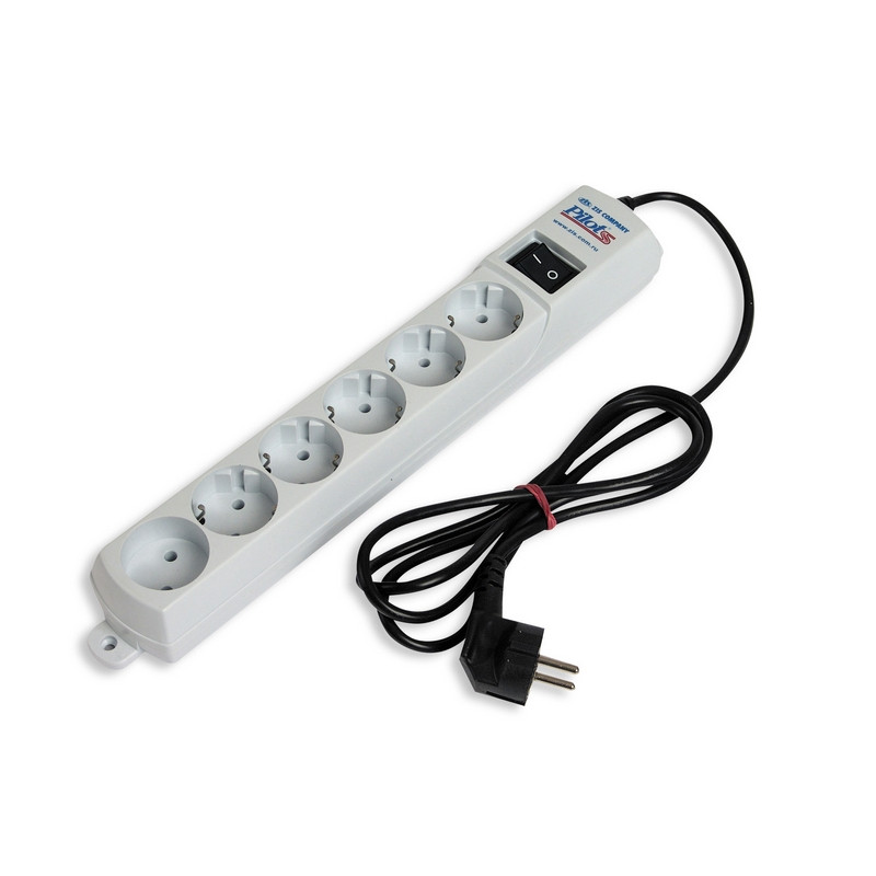 Сетевой фильтр PILOT-S (6/1,8м/10А/80Дж/белый)