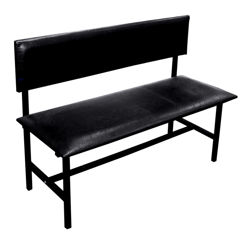 Банкетка UD_со спинкой Берта+ БМ-6 1500 карк. черн к/з-