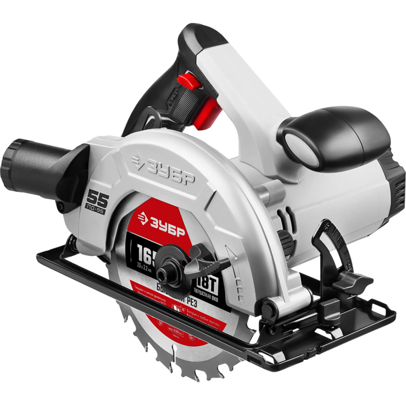 Пила циркулярная (дисковая) ЗУБР 1300Вт, d165х20мм (ПД-55)