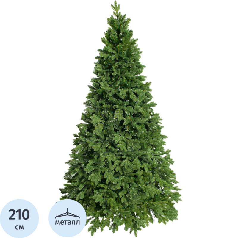Елка искусственная комнатная Барокко Премиум 210 см, цвет зеленый 300-449