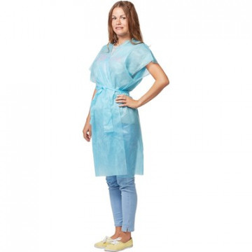 Халат н/с Кимоно спандбонд голубой, 10шт/уп