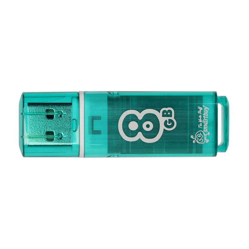Флеш-память Smartbuy Glossy, 8Gb, USB 2.0, зел, SB8GBGS-G