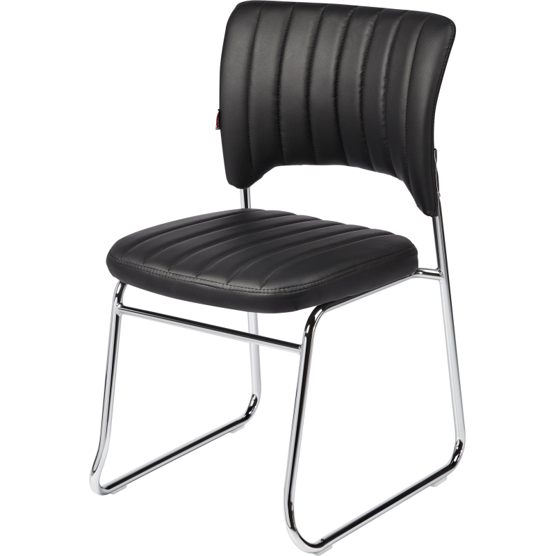 Стул BN_TQ_Стул Echair-809 VPU к/з черн,без подл., хром