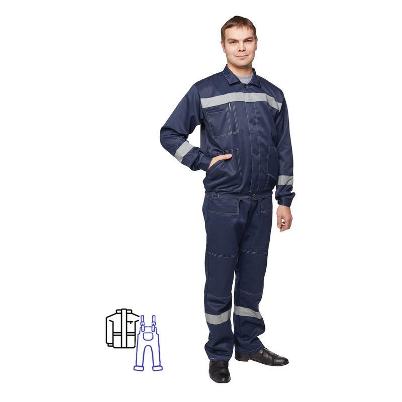 Костюм рабочий летний муж. л22-КПК т. син (р.68-70) 170-176