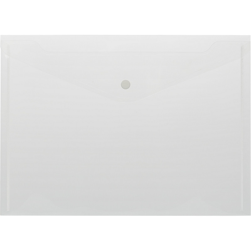 Папка-конверт на кнопке КНК 180 бесцв. прз. 10шт/уп