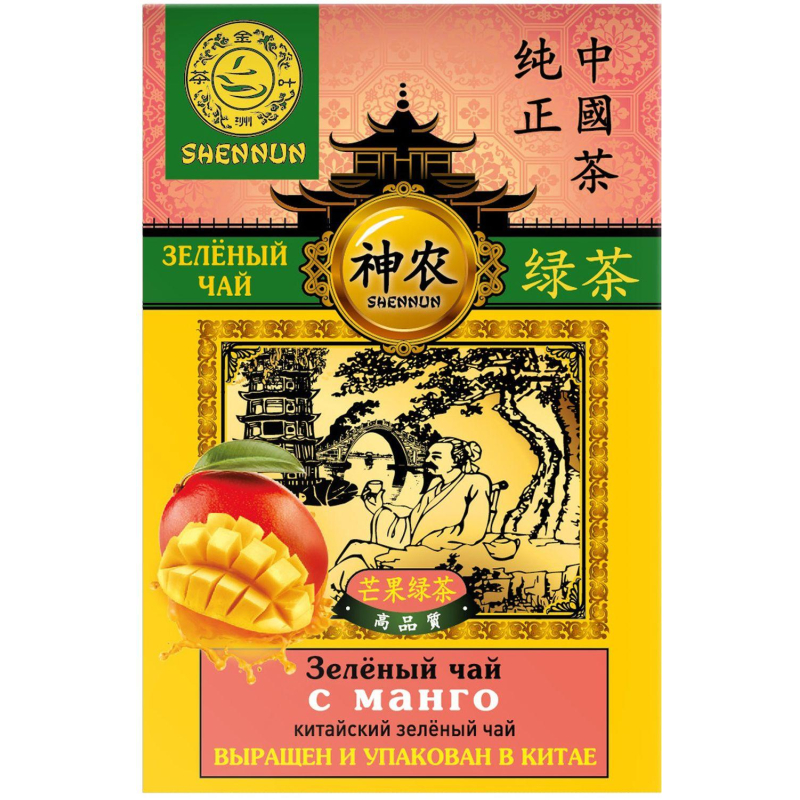 Чай Shennun зеленый с манго листовой, 100г В13034