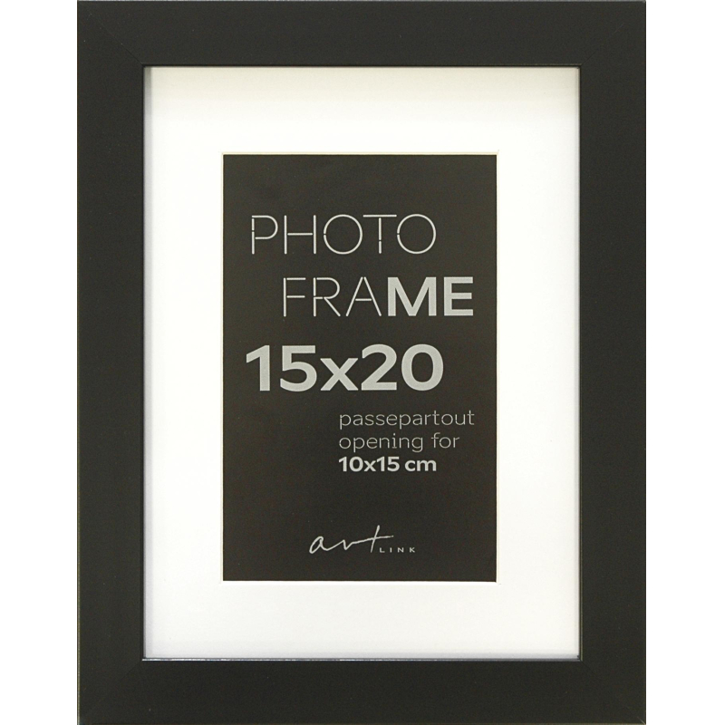 Рамка пластиковая с паспарту Gloria Black 15x20 37