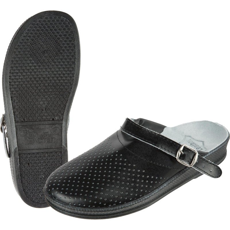 Сабо муж.нат.кожа цв.чёрный(р.44) (10-12-7)