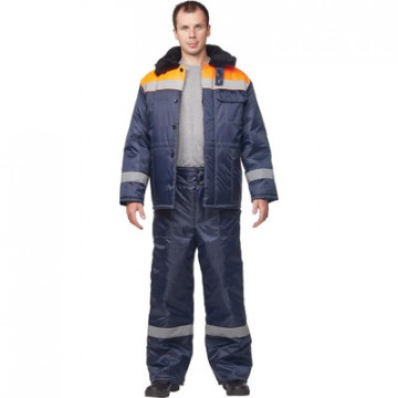 Куртка рабочая зимняя муж з32-КУ син/оранж оксф 60-62/182-188