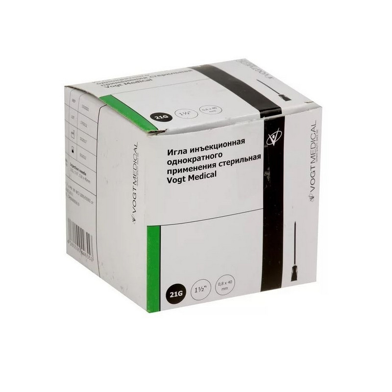 Игла инъекционная 21G (0,8х40 мм) VM 100шт/уп.