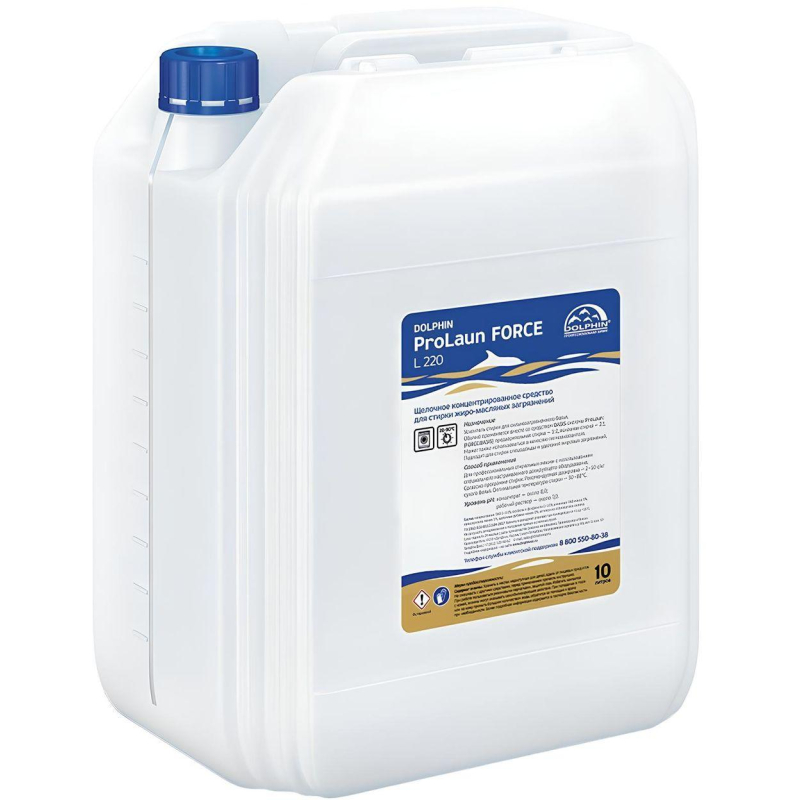 Профхим д/стирки жидк с энзим д/жиро-масл загрязн Dolphin/ProLaun Force,20л