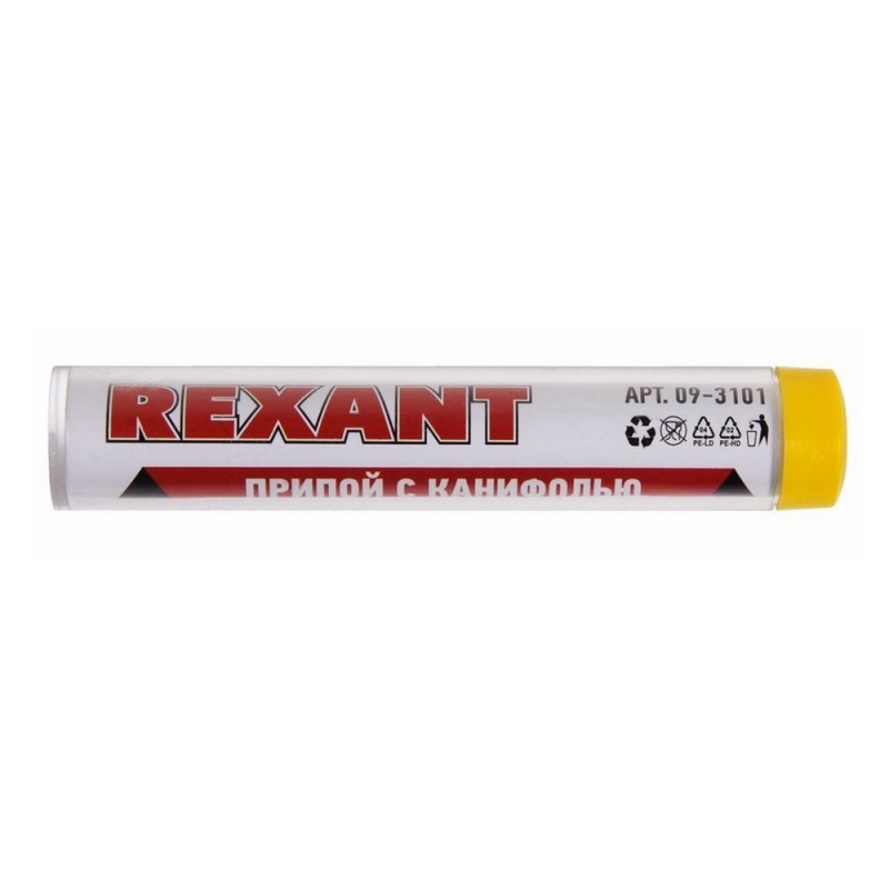 Припой с канифолью REXANT, 10 г, ПОС-61, d=1.0 мм (09-3101)