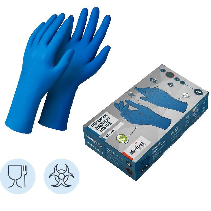 Перчатки защитные латекс Manipula ЭКСПЕРТ УЛЬТРА (DG-042) 25 пар/уп р.10,ПС