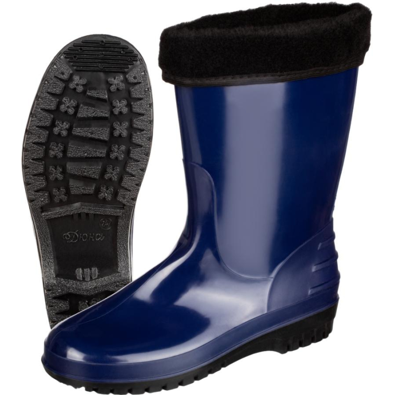 Сапоги женские цв.т.синий мод 260 У (р.38) (247) ПВХ утепленные