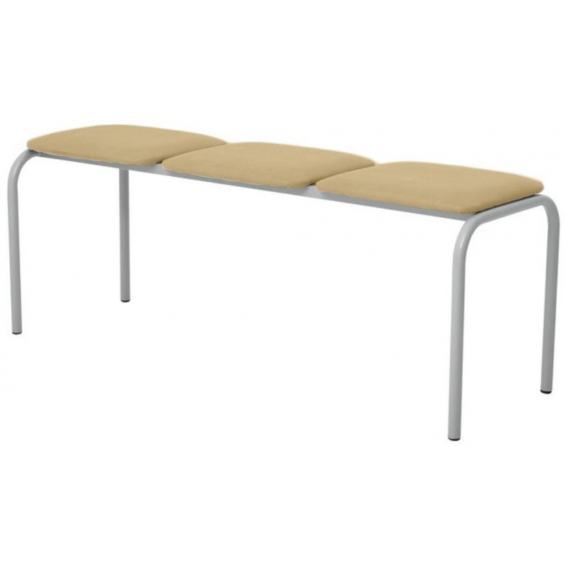 Банкетка UD_с раздел.сид.Твист каркас металл 9006М, к/з беж