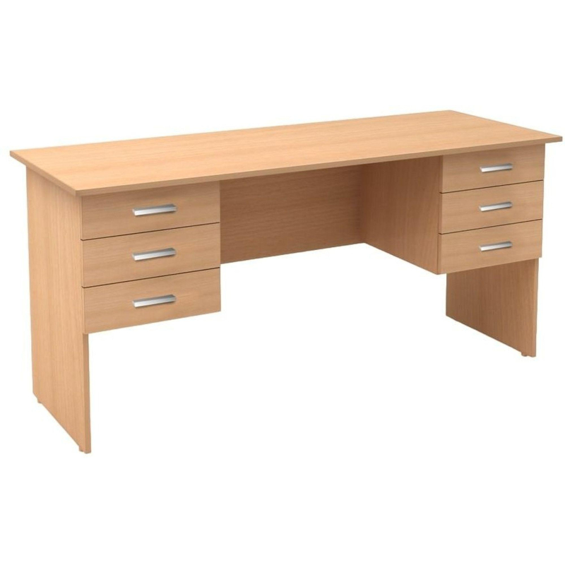 Стол MON_Канц  двухтумбовый, подвесные ящ. СК28.10 1600х600х750 бук невский